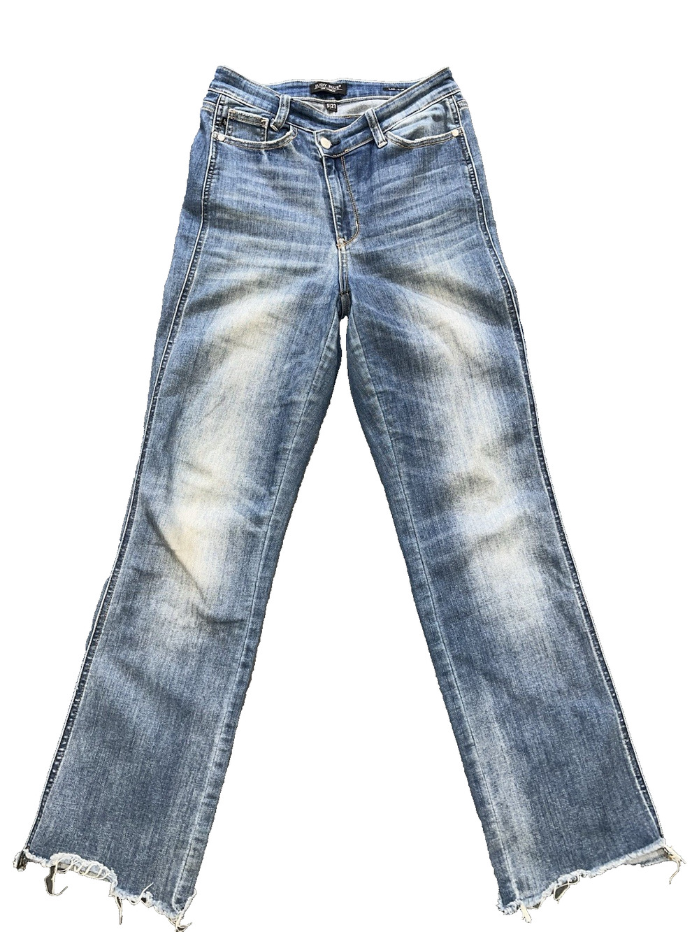 Judy Blue STRAIGHT Leg Jeans Womens SZ 27 Blue High Rise Dark Wash Denim A010340
